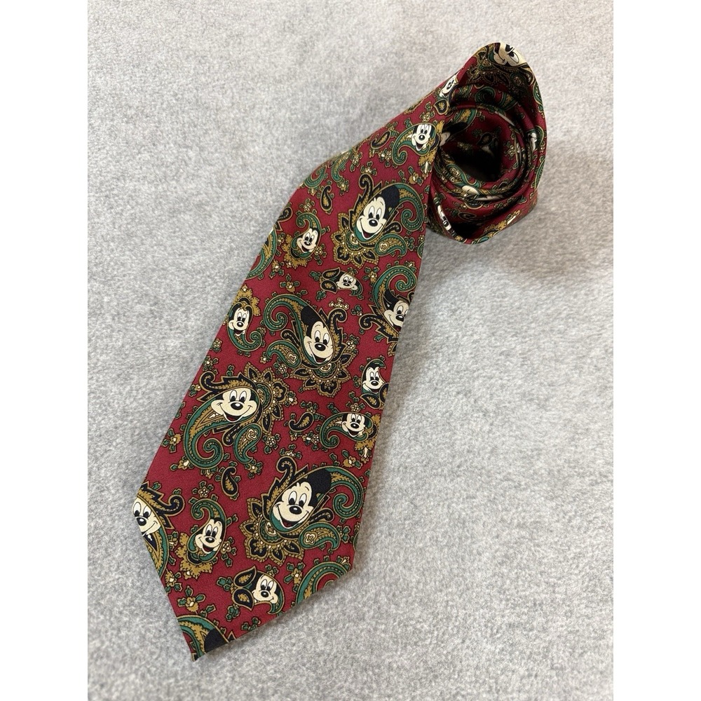 Vintage Balancine Disney Mickey Mouse 100% Silk Neck Tie Paisley Men's Collectib